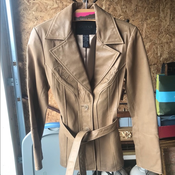 Guess Jackets & Blazers - Guess Leather tie jacket Size SP